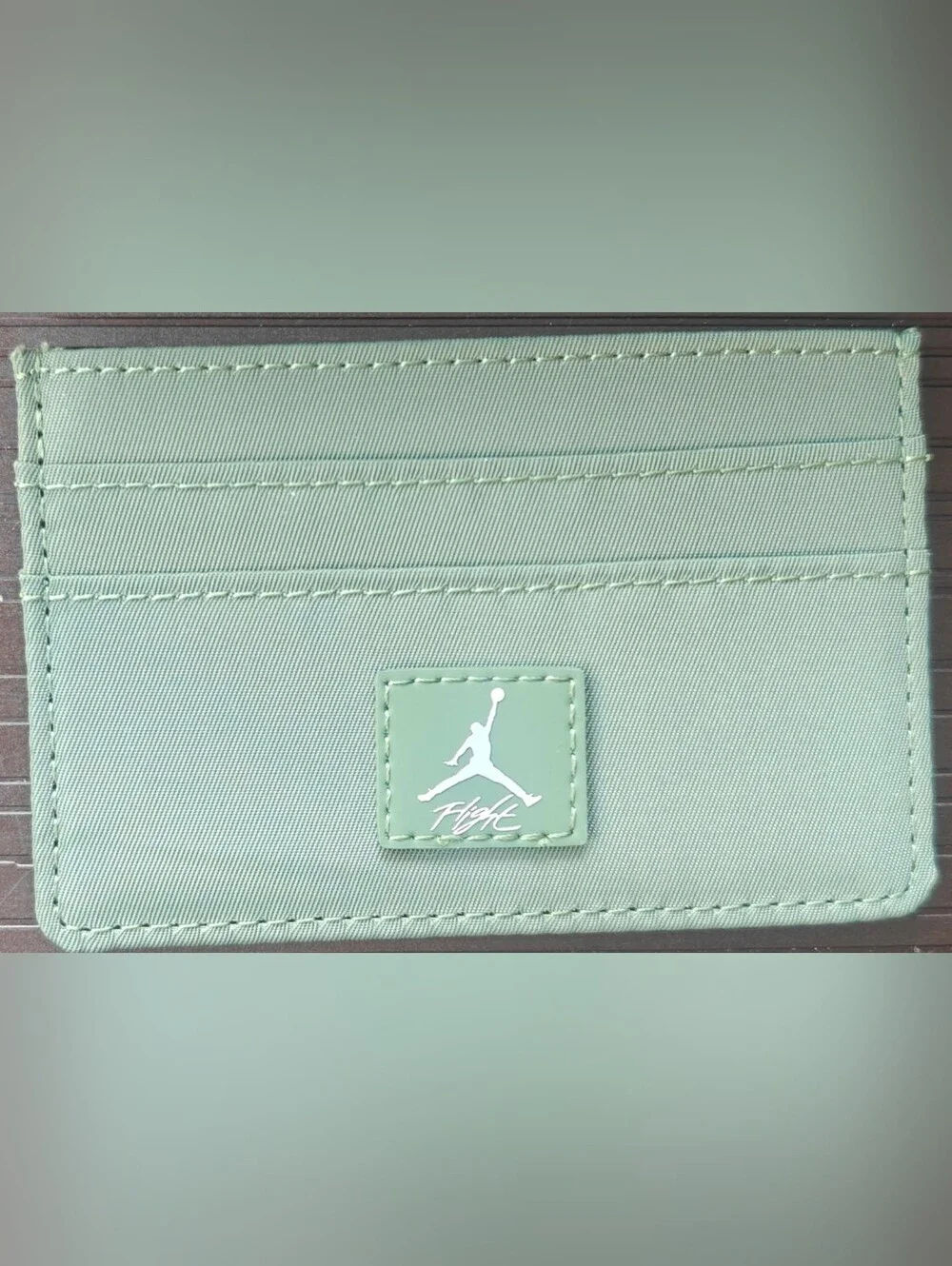 Nike Jordan Flight Card Case Wallet Cardholder ID Green Nylon Satin New